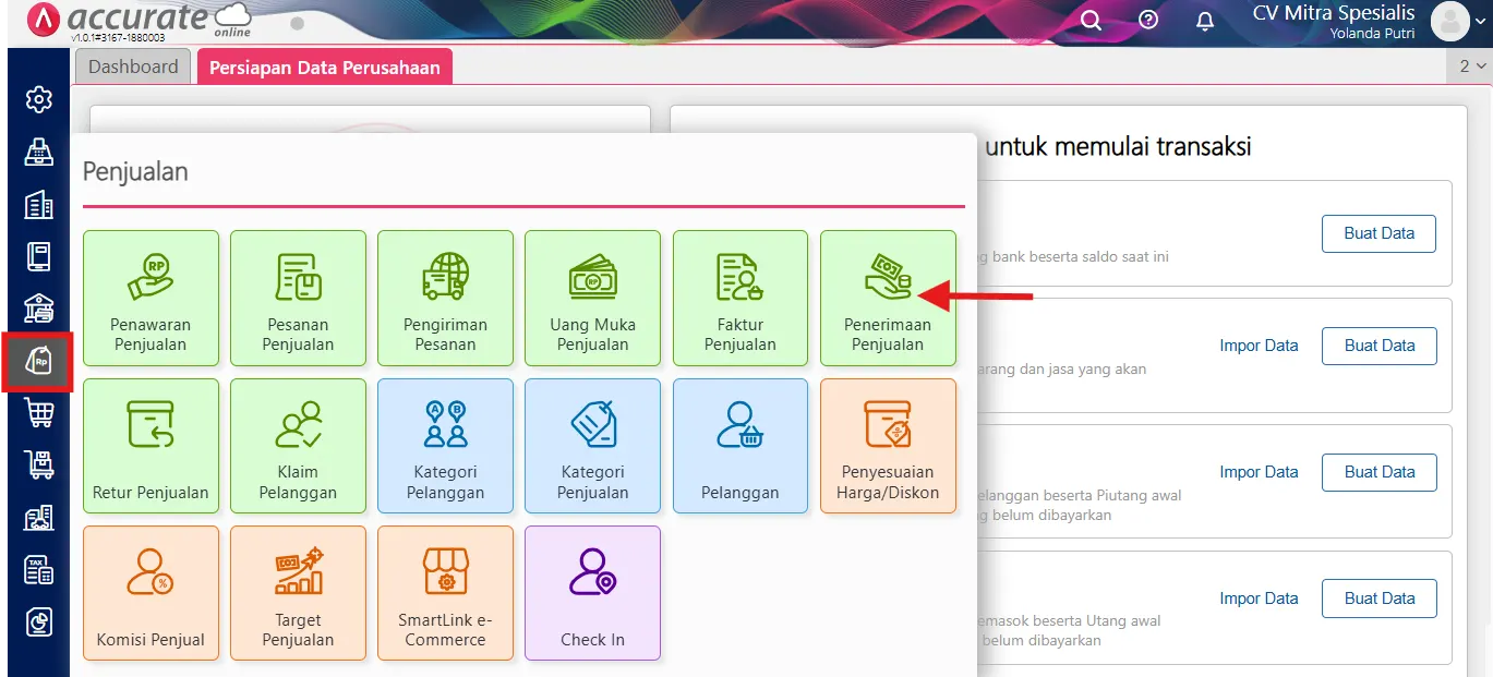 fitur penerimaan penjualan Accurate Online